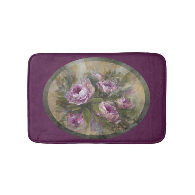 Pink / Purple Roses Bath Mat (Front)