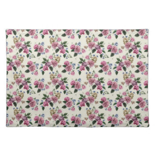 Pink & Purple Roses Cloth Placemat