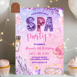 Pink Purple sequin SPA Party Birthday Invitation<br><div class="desc">Pink Purple sequin SPA Party Birthday invitation,  Glam Pamper Party Girl Birthday Invite,  Editable Salon Kids Birthday Party</div>