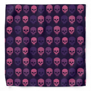 Pink Purple Skull Print Bandana