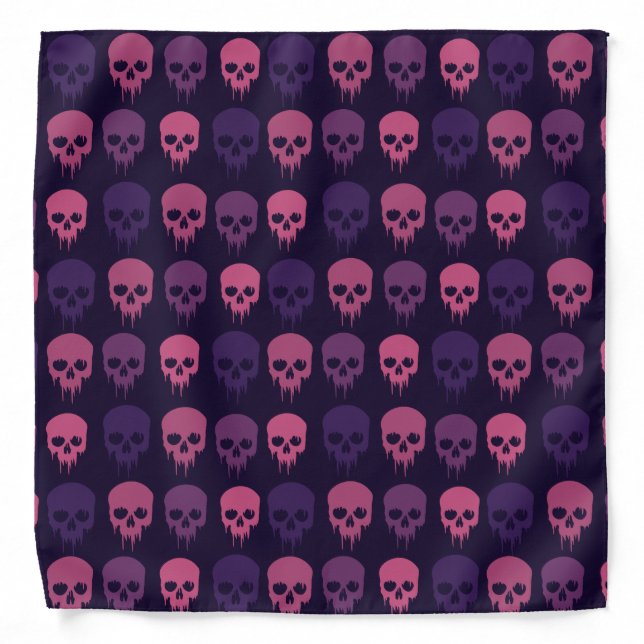 Pink Purple Skull Print Bandana (Front)