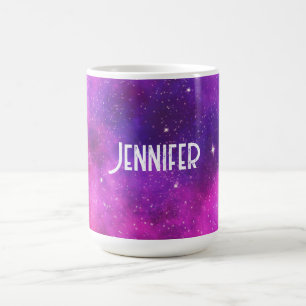 Pink & Purple Space & Stars Faux Galaxy Coffee Mug