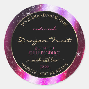 Pink Purple Sparkle Glitter Frame Product Label
