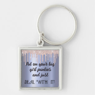 Pink/Purple Sparkle- Put On Your Big Girl Panties Keychain