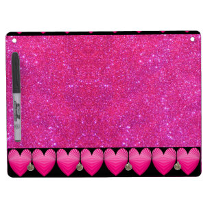 Pink Purple Sparkly Dry Erase Board Girly Fun 10