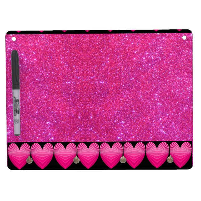 Pink Purple Sparkly Dry Erase Board Girly Fun 10 (Front)