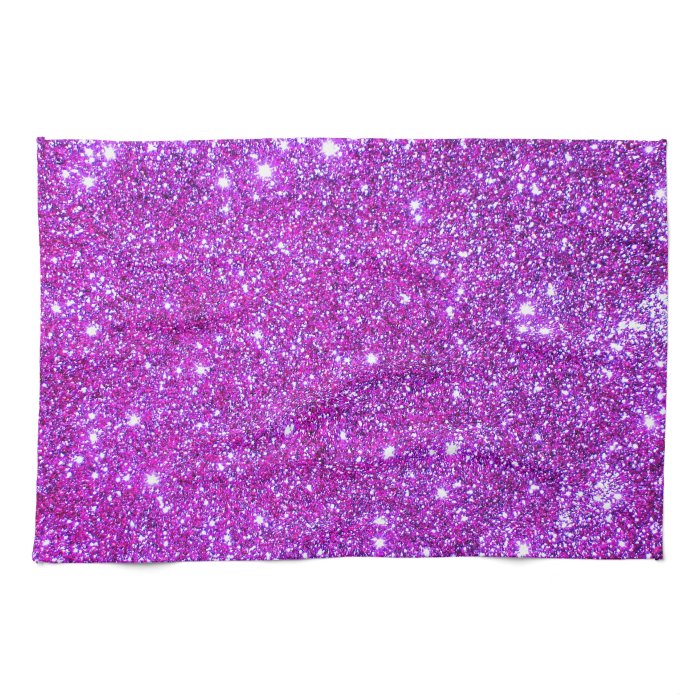 Pink Purple Sparkly Glam Glitter Designer Kitchen Towel