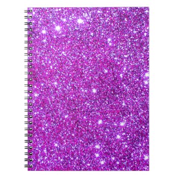 Pink Purple Sparkly Glam Glitter Designer Notebook by CricketDiane at Zazzle