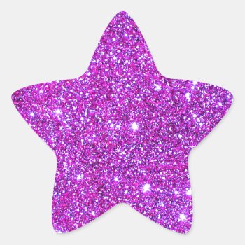 Pink Purple Sparkly Glam Glitter Designer Star Sticker by CricketDiane at Zazzle