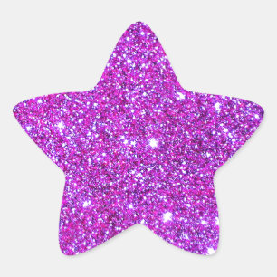 Pink Purple Sparkly Glam Glitter Designer Star Sticker