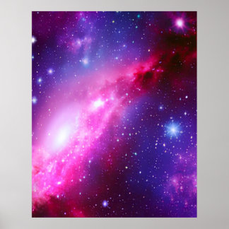 Pink Purple Spiral Galaxy Poster