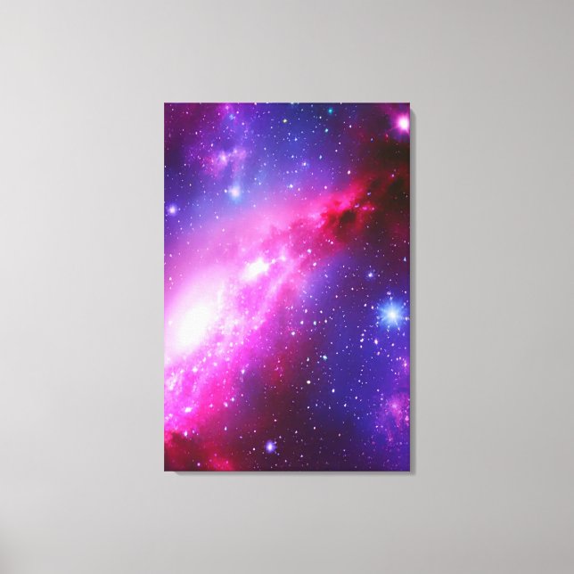 Pink Purple Spiral Galaxy Stretched Canvas  (Front)
