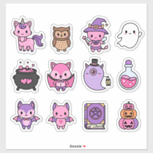 Pink & Purple Spooky Creatures Magic Stickers