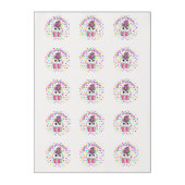 Pink, Purple Sprinkled Unicorn Cupcake Girl's Edible Frosting Rounds (Sheet)
