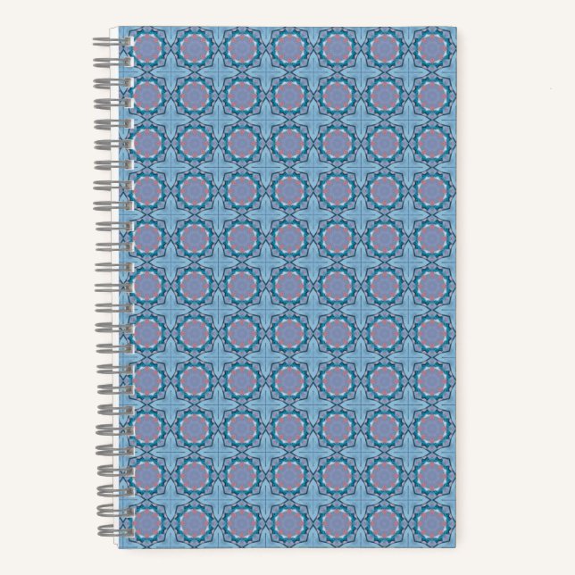 Pink & Purple Square Pattern Notebook (Front)