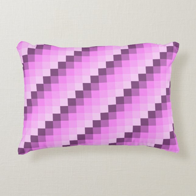 Pink & Purple Squares Accent Pillow (Front)