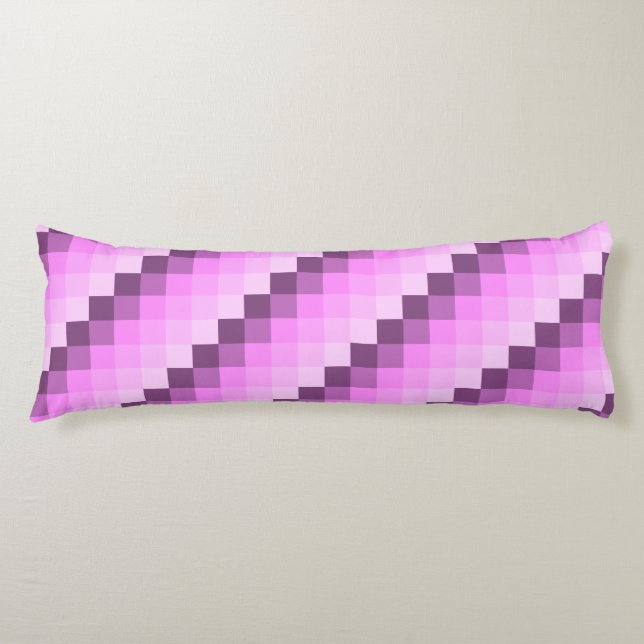 Pink & Purple Squares Body Pillow (Front)