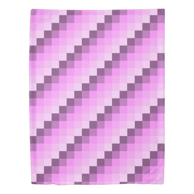 Pink & Purple Squares Duvet Cover (Front)