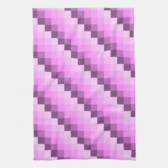 Pink & Purple Squares Kitchen Towel (Vertical)