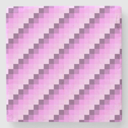 Pink  Purple Squares Stone Coaster