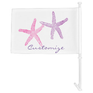 Pink Purple Starfish Thunder_Cove Car Flag