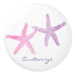 Pink Purple Starfish Thunder_Cove Ceramic Knob