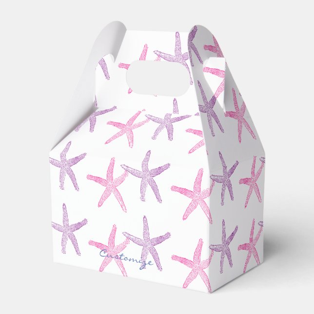 Pink Purple Starfish Thunder_Cove Favor Boxes (Front Side)