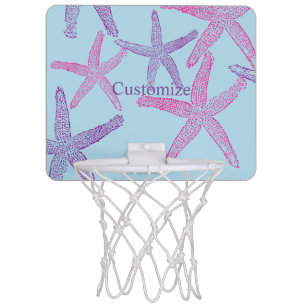 Pink Purple Starfish Thunder_Cove Mini Basketball Hoop