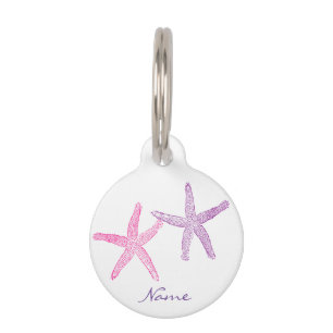 Pink Purple Starfish Thunder_Cove Pet ID Tag