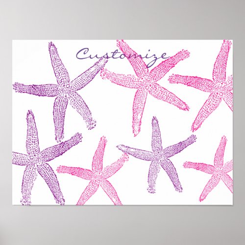 Pink Purple Starfish Thunder_Cove Poster