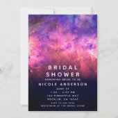 Pink Purple Starry Sky Cosmic Galaxy Bridal Shower Invitation (Front)