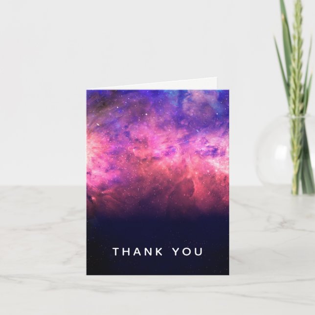 Pink Purple Starry Sky Cosmic Galaxy Sky Thank You (Front)
