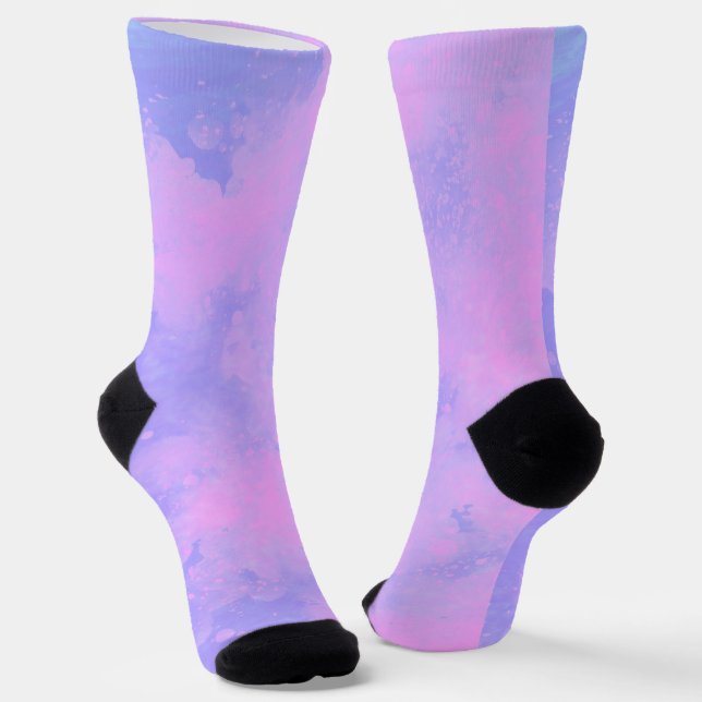 Pink & Purple Storm Clouds  Socks (Angled)