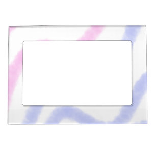 Pink purple stripes curvy watercolor pastel boho p magnetic frame