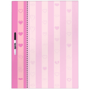 Pink Purple Stripes Modern Heart Pattern Dry-Erase Board