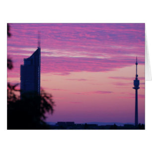 Pink Purple Sunrise In Vienna Austria Cards