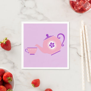 Pink + Purple Tea party Napkins