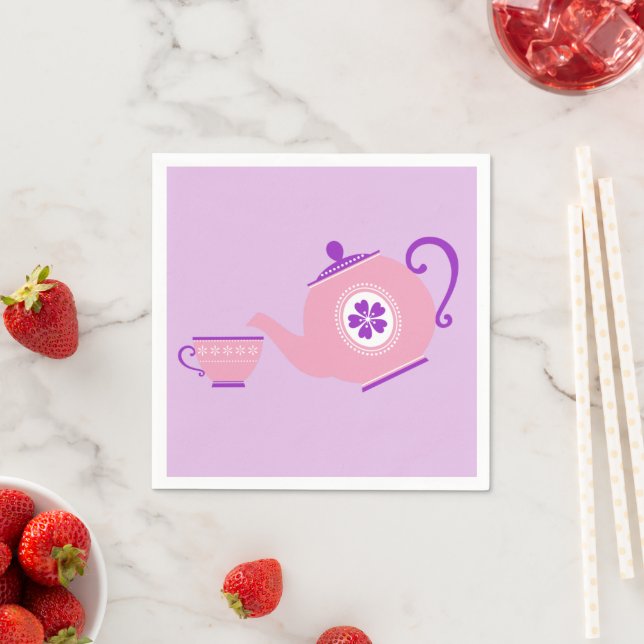 Pink + Purple Tea party Napkins (Insitu)