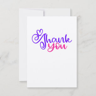 Pink/Purple Thank You Card on Kraft Paper