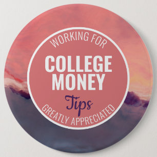 Pink & Purple Tips Appreciated College Money Button