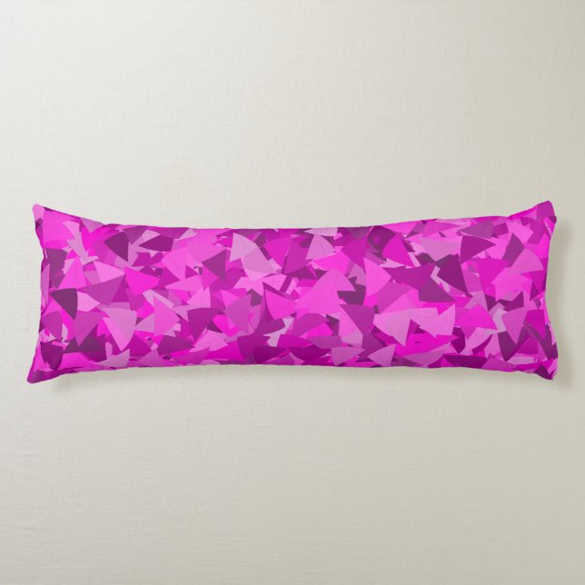 Pink Purple Triangle Pattern Body Pillow (Front)