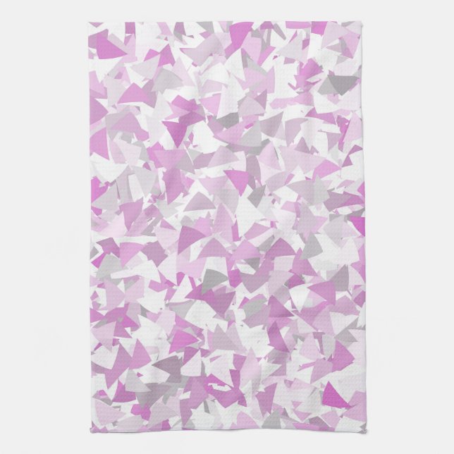 Pink Purple Triangle Pattern Kitchen Towel (Vertical)