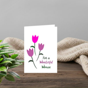 Pink & Purple Tulips Mother’s Day Holiday Card