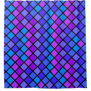 Pink Purple Turquoise Mosiac Shower Curtain
