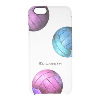 pink purple turquoise volleyball girls clear iPhone 6/6S case