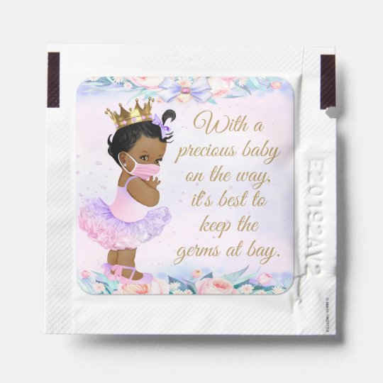 Pink Purple Tutu Baby Shower Hand Sanitizer Packet