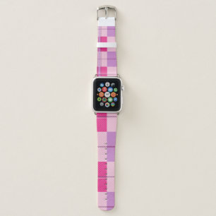 Pink Purple Twill Plaid Apple Watch Band Strap