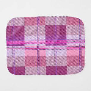 Pink Purple Twill Plaid Baby Burp Cloth Nursery