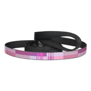 Pink Purple Twill Plaid Dog Leash Pet Lead