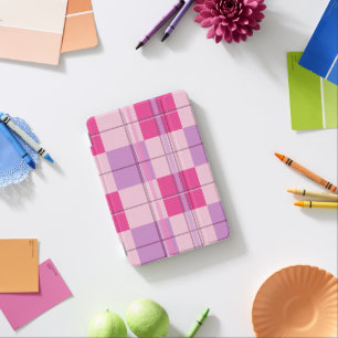 Pink Purple Twill Plaid iPad Smart Cover Case